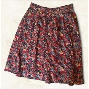 Vintage Laura Ashley Prairie Floral Cotton Wool Skirt Made in Great Britain XL